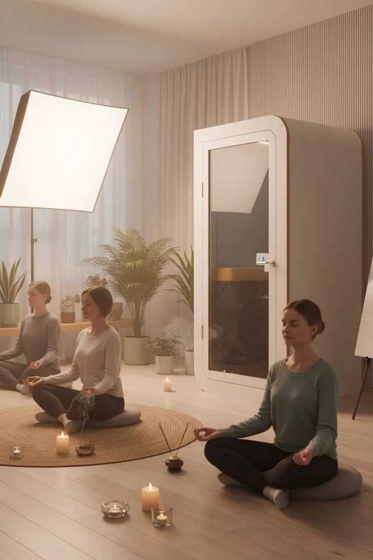 Oficina ruidosa con trabajadores